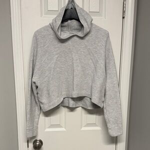 Athleta Gray Waffle Cropped Hoodie